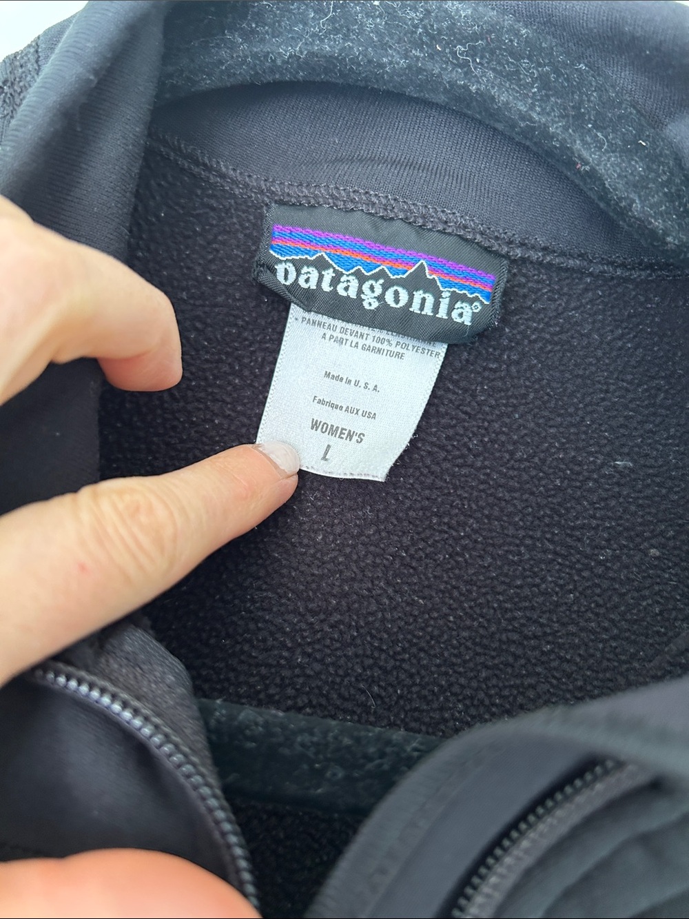 Patagonia Black Zip-Up Wind-Front Fleece Jacket - Picture 2 of 5